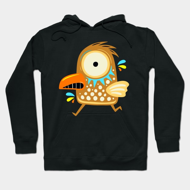 Doodle cute monster BIRD Hoodie by CRYZSTORE